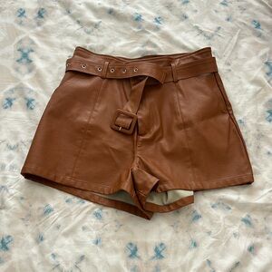 Altar’d State Brown Faux Leather Shorts